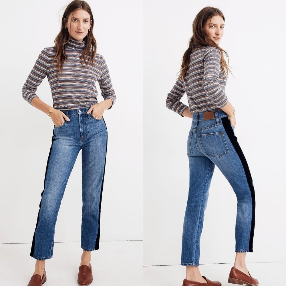 Madewell | The Perfect Vintage Jean: Velvet Tux Stripe Edition - Size 28